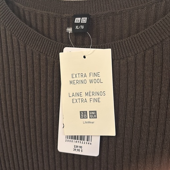 NWT Uniqlo Merino Ribbed Top - Picture 2 of 6